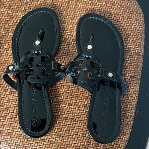 Tory Burch Black Patent Sandals